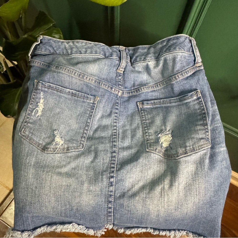 Mossimo Supply Co. Blue Distressed Denim Skirt - Picture 6 of 6
